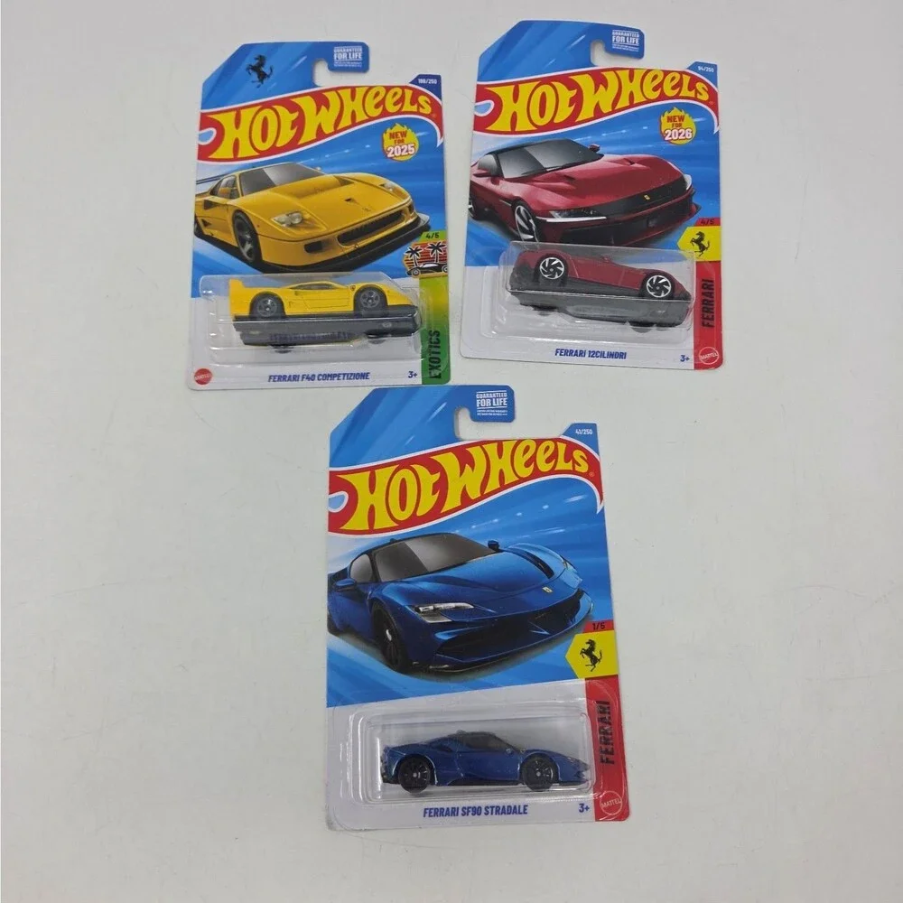 Lot of Hot Wheels Ferrari Red Yellow Blue